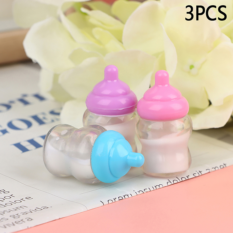 Resin Art Baby - ●3PCS Dollhouse Baby Bottle Accessories Play
