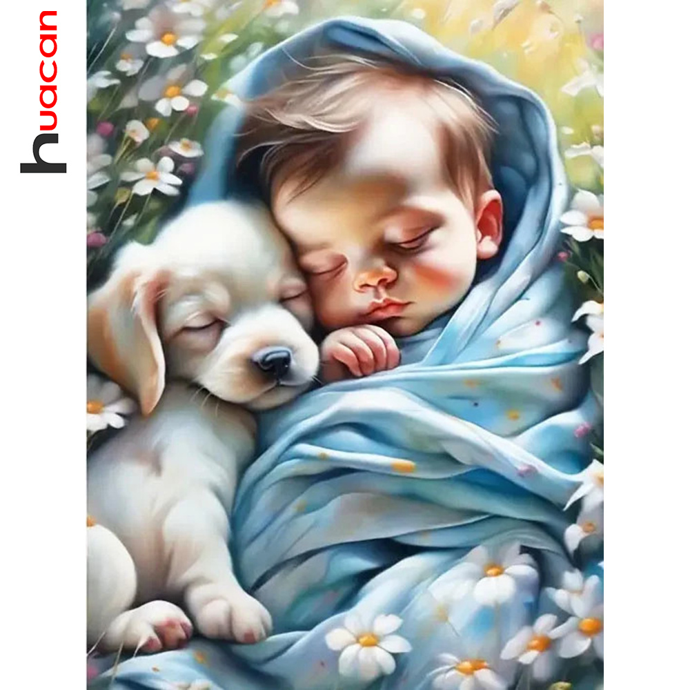 Resin Art Baby - Huacan Diy Diamond Painting Portrait Baby