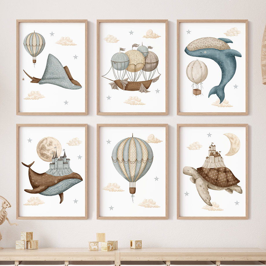 Resin Art Baby - Whale Turtle Castle Balloon Nordic Nursery