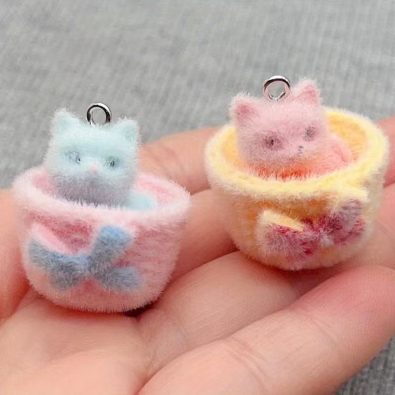 4pcs 3D plush resin cat pendan - Resin Art Handmade recension och pris