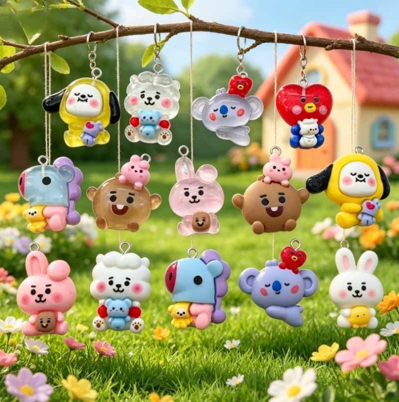 7pcs BT21 Resin Cartoon Charm  - Resin Art Products recension och pris