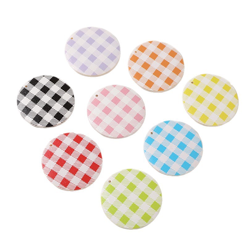 50PCS Fresh Art Plaid Circular - Resin Art Letter Keychain recension och pris