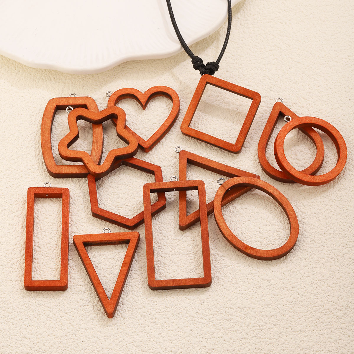 10PCS Triangle Rectangle Wood  - Resin Art Handmade recension och pris